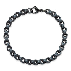 Chisel Stainless Steel Brushed Dark Grey/Blue IP-plated 5.75mm 8.5 inch Bracelet SRB3041-8.5