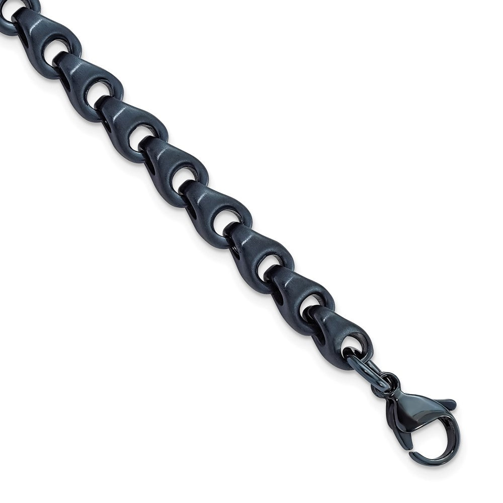 Chisel Stainless Steel Brushed Dark Grey/Blue IP-plated 5.75mm 8.5 inch Bracelet SRB3041-8.5