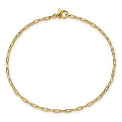 Chisel Stainless Steel Polished Yellow IP-plated Enlongated Open Paperclip Link 7.25 inch Chain Bracelet SRB3048-7.25