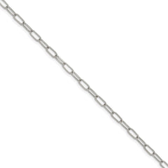 Chisel Stainless Steel Polished Elongated Open Link Paperclip 6.5 inch + 1.25 inch Bracelet SRB3051-6.5