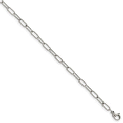 Chisel Stainless Steel Polished Elongated Open Link Paperclip 6.5 inch + 1.25 inch Bracelet SRB3051-6.5