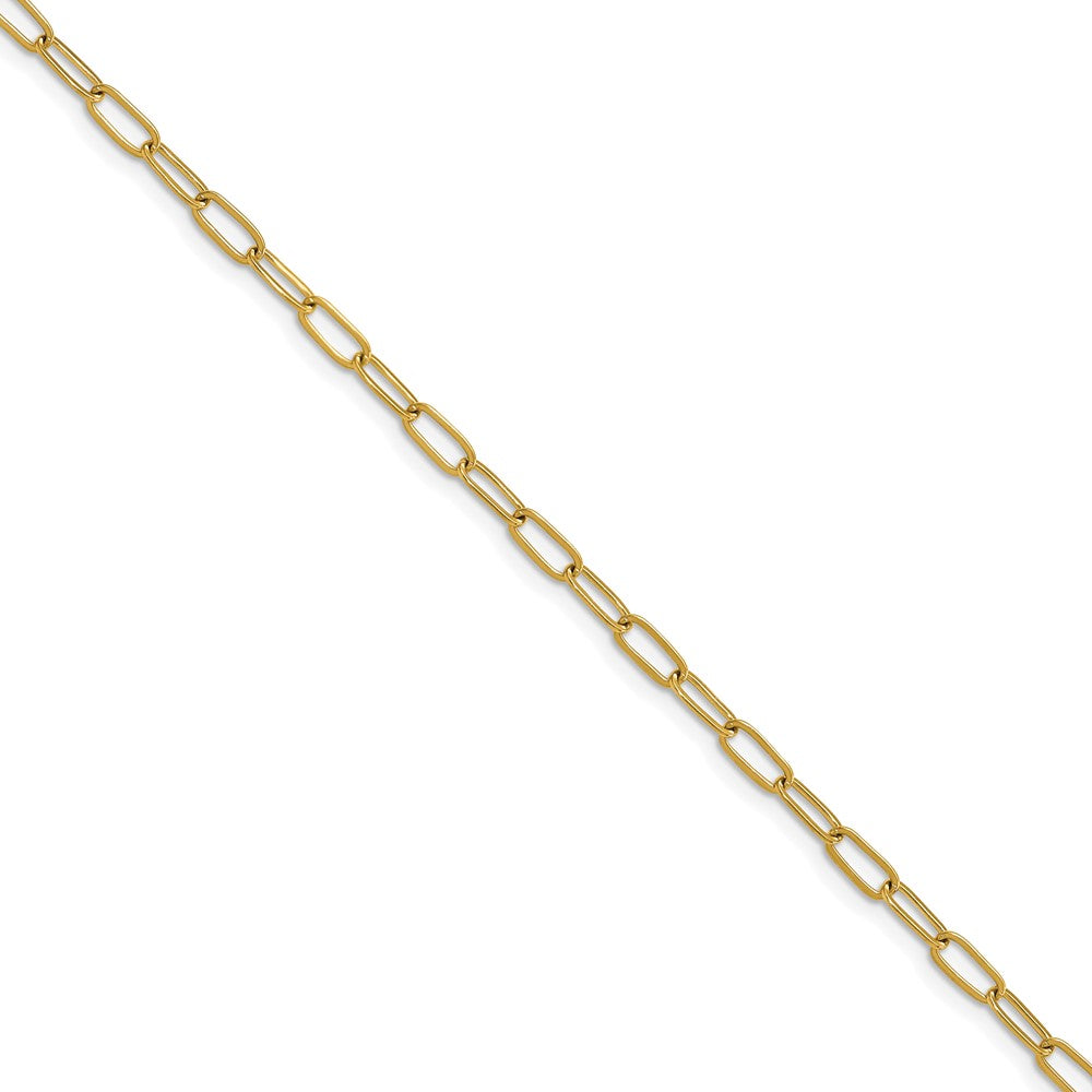 Chisel Stainless Steel Polished Yellow IP-plated Elongated Open Link Paperclip 6.5 inch Bracelet with 1 inch Extension SRB3052-6.5