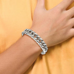 Chisel Stainless Steel Polished 8.25 inch Heavy Curb Link Bracelet SRB3067-8.25