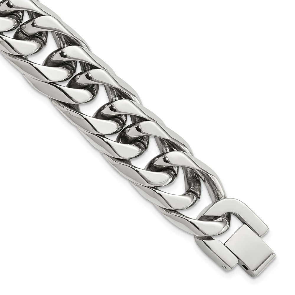 Chisel Stainless Steel Polished 8.25 inch Heavy Curb Link Bracelet SRB3067-8.25