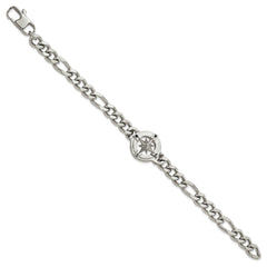 Chisel Stainless Steel Polished Compass 8.75 inch Bracelet SRB3075-8.75