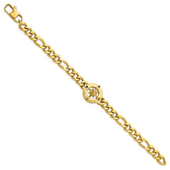 Chisel Stainless Steel Polished Yellow IP-plated Compass 8.75 inch Bracelet SRB3075Y-8.75
