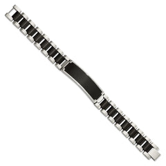 Chisel Stainless Steel Brushed and Polished Black IP-plated 8.5 inch ID Bracelet SRB3078-8.5