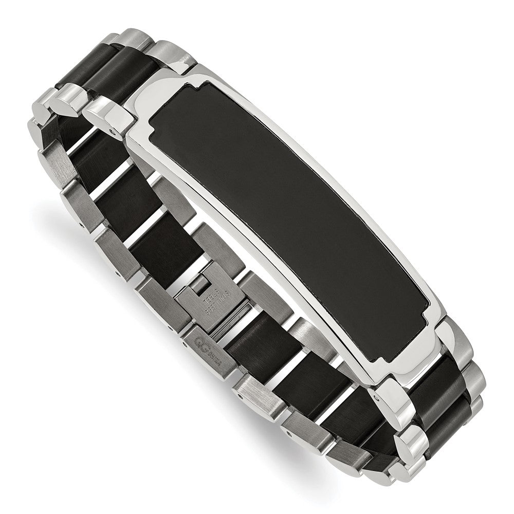 Chisel Stainless Steel Brushed and Polished Black IP-plated 8.5 inch ID Bracelet SRB3078-8.5