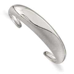 Chisel Stainless Steel Polished Laser cut Domed Cuff Bangle SRB3079