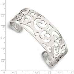Chisel Stainless Steel Polished Fancy Cuff Bracelet SRB309