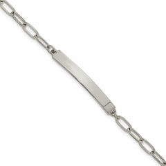 Chisel Stainless Steel Polished Paperclip Link Chain 6.5 inch with 1.25 inch ID Bracelet SRB3146-6.5