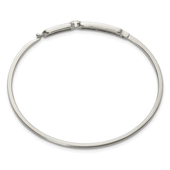 Chisel Stainless Steel Polished with Crystals 6.5 inch Hinged Bangle SRB3150