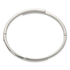 Chisel Stainless Steel Polished with Crystals 6.75 inch Hinged Bangle SRB3155