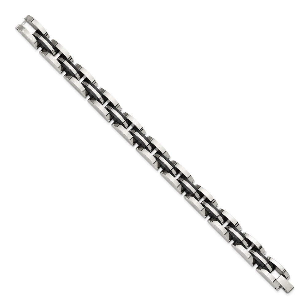Chisel Stainless Steel Polished Black IP-plated 8.5 inch Bracelet SRB3156-8.5