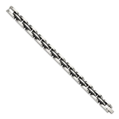 Chisel Stainless Steel Polished Black IP-plated 8.5 inch Bracelet SRB3156-8.5