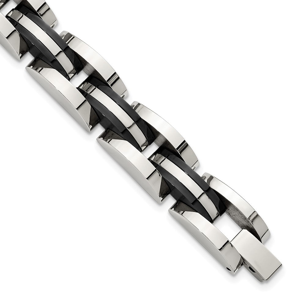 Chisel Stainless Steel Polished Black IP-plated 8.5 inch Bracelet SRB3156-8.5