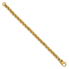 Chisel Stainless Steel Polished Yellow IP-plated 8mm 9 inch Round Box Chain Bracelet SRB3160-9