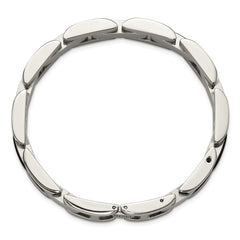 Chisel Stainless Steel Polished with 14K Gold Accent and 1/20ct. Diamond and Onyx 8.25 inch Link Bracelet SRB3175-8.25