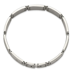 Chisel Stainless Steel Polished with Diamond-cut 14K Gold Accent and .03ct. Diamond 8.75 inch Link Bracelet SRB3176-8.75