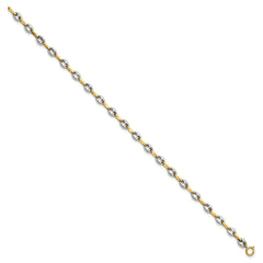 Chisel Stainless Steel Polished with 14K Gold Accent 7.5 inch Mariner Link Bracelet SRB3190-7.5