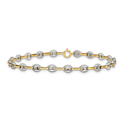 Chisel Stainless Steel Polished with 14K Gold Accent 7.5 inch Mariner Link Bracelet SRB3190-7.5