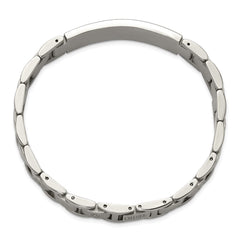 Chisel Stainless Steel Brushed and Polished with 14K White Gold Accent and 1/20ct. Diamond 8.5 inch Bracelet SRB3199-8.5