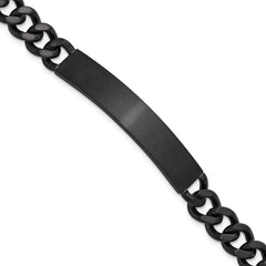 Chisel Stainless Steel Brushed and Polished Black IP-plated Curb Link 8 inch ID Bracelet SRB3228-8