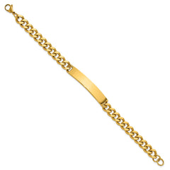 Chisel Stainless Steel Polished Yellow IP-plated Curb Link 8.5 inch ID Bracelet SRB3229-8.5