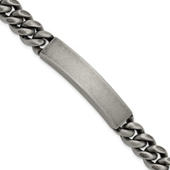 Chisel Stainless Steel Antiqued and Brushed 10mm 8.5 inch ID Bracelet SRB3288-8.5