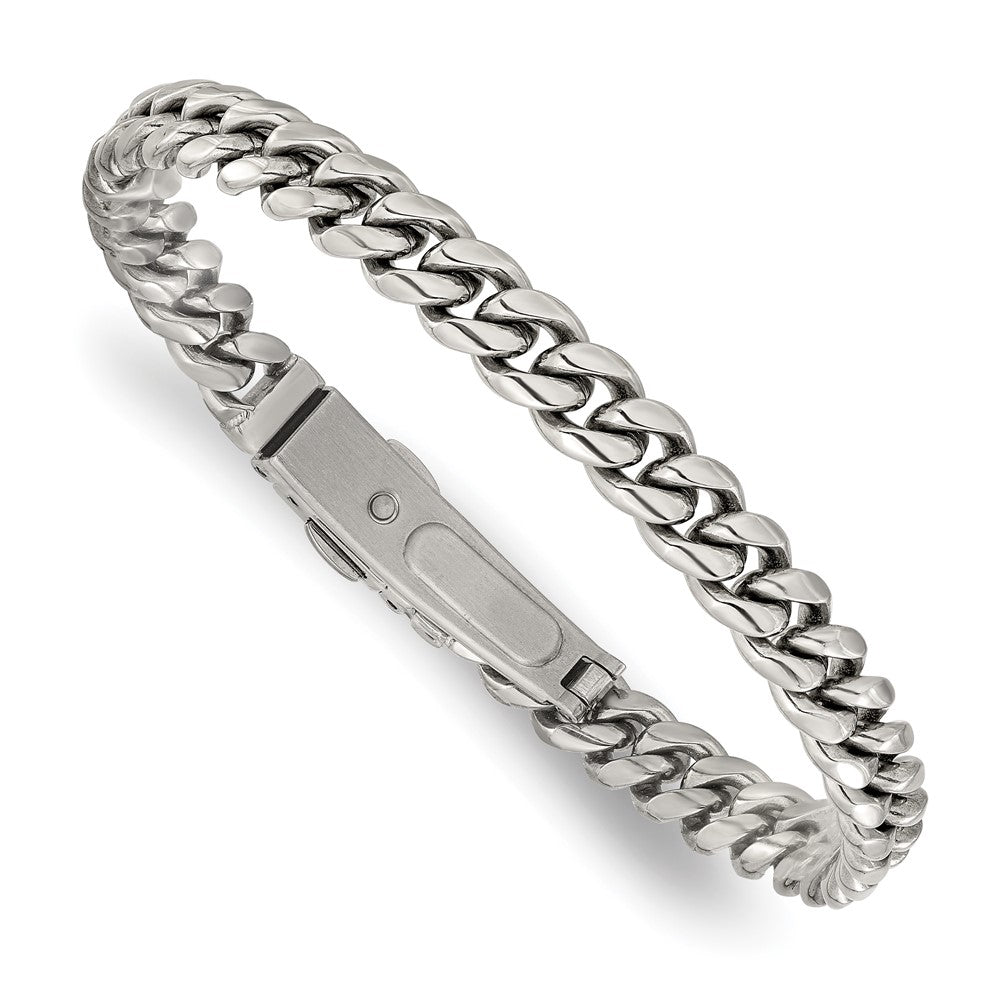 Chisel Stainless Steel Polished 8mm 8 inch Link Bracelet SRB3290-8