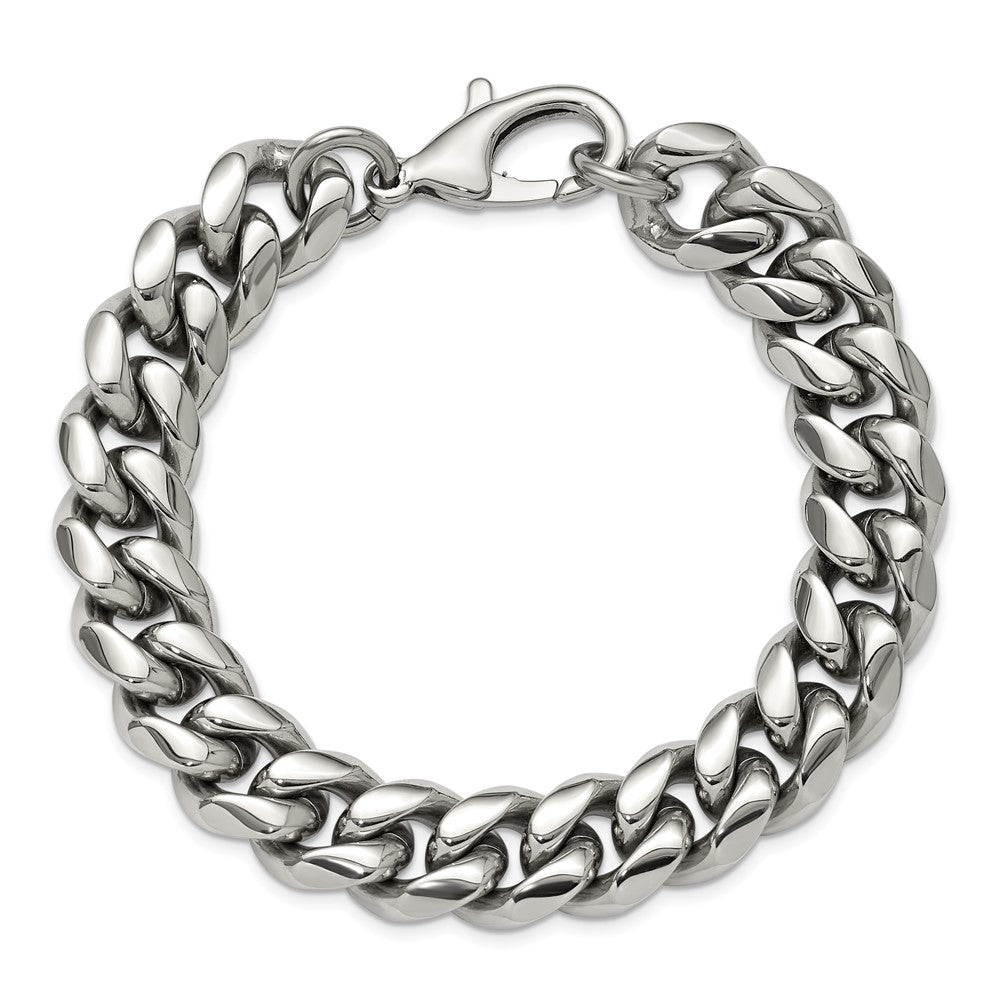 Chisel Stainless Steel Polished 14mm 8.5 inch Curb Link Bracelet SRB3305-8.5