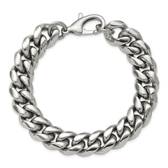 Chisel Stainless Steel Polished 14mm 8.5 inch Curb Link Bracelet SRB3305-8.5