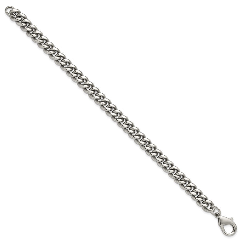 Chisel Stainless Steel Polished 8mm 8.5 inch Curb Link Bracelet SRB3306-8.5