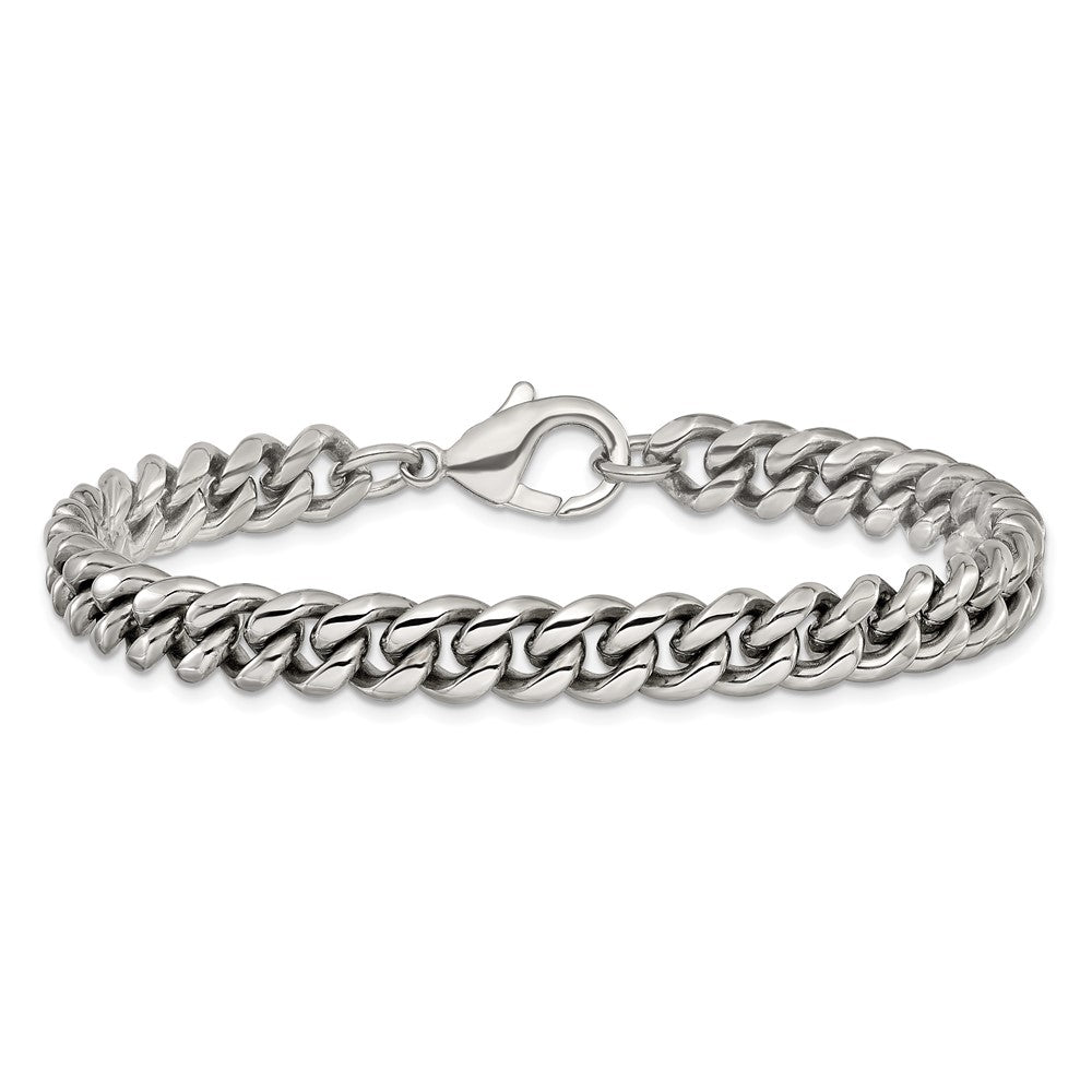 Chisel Stainless Steel Polished 8mm 8.5 inch Curb Link Bracelet SRB3306-8.5
