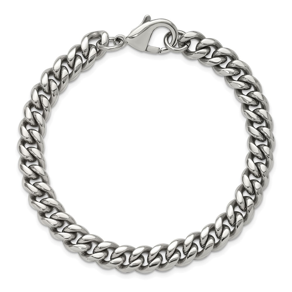 Chisel Stainless Steel Polished 8mm 8.5 inch Curb Link Bracelet SRB3306-8.5
