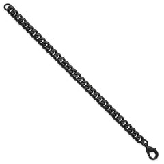 Chisel Stainless Steel Polished 8mm Black IP-plated 8.5 inch Curb Link Bracelet SRB3310-8.5
