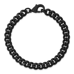 Chisel Stainless Steel Polished 8mm Black IP-plated 8.5 inch Curb Link Bracelet SRB3310-8.5