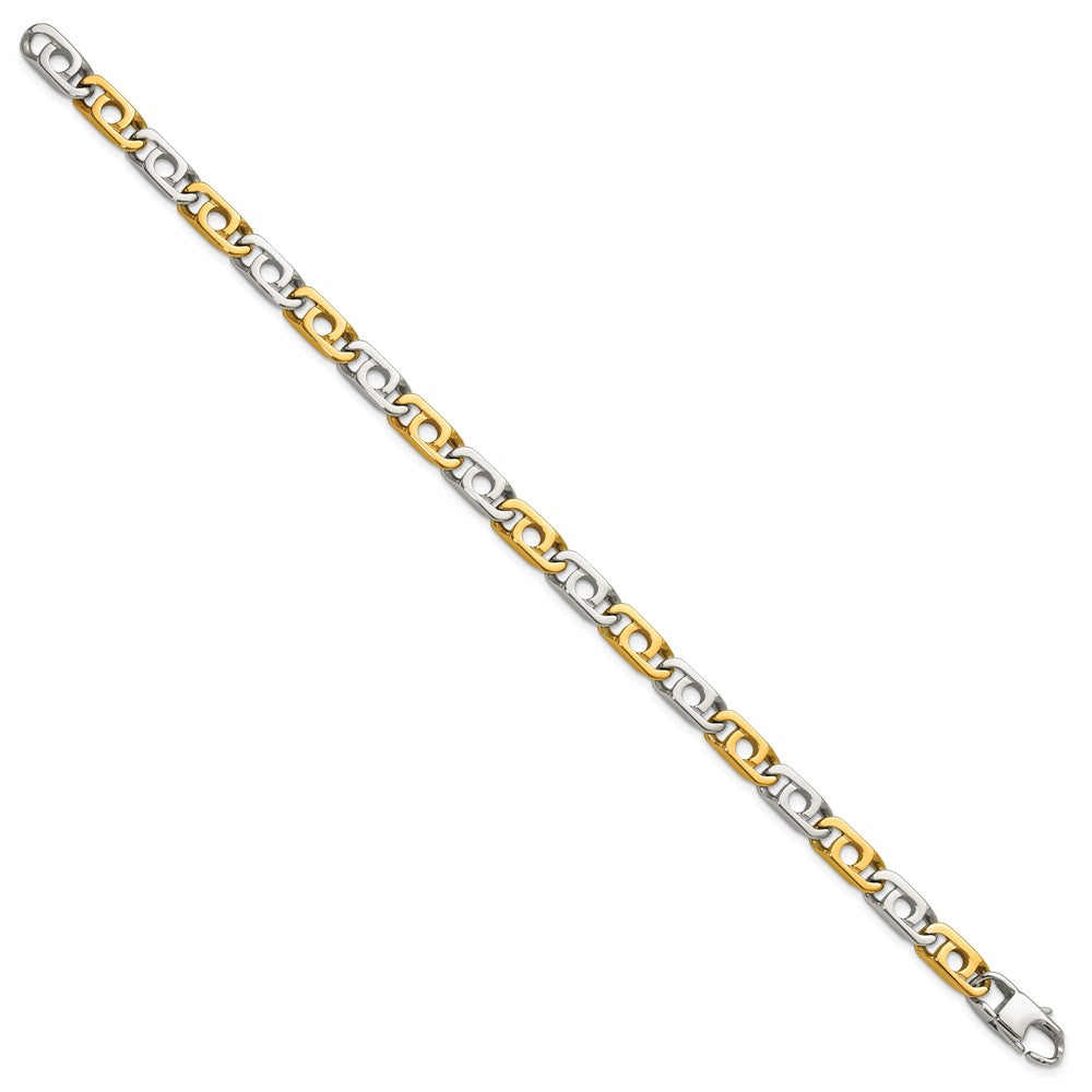 Chisel Stainless Steel Polished Yellow IP-plated 6mm 8.5 inch Anchor Chain Bracelet SRB3312-8.5