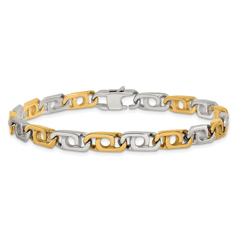 Chisel Stainless Steel Polished Yellow IP-plated 6mm 8.5 inch Anchor Chain Bracelet SRB3312-8.5