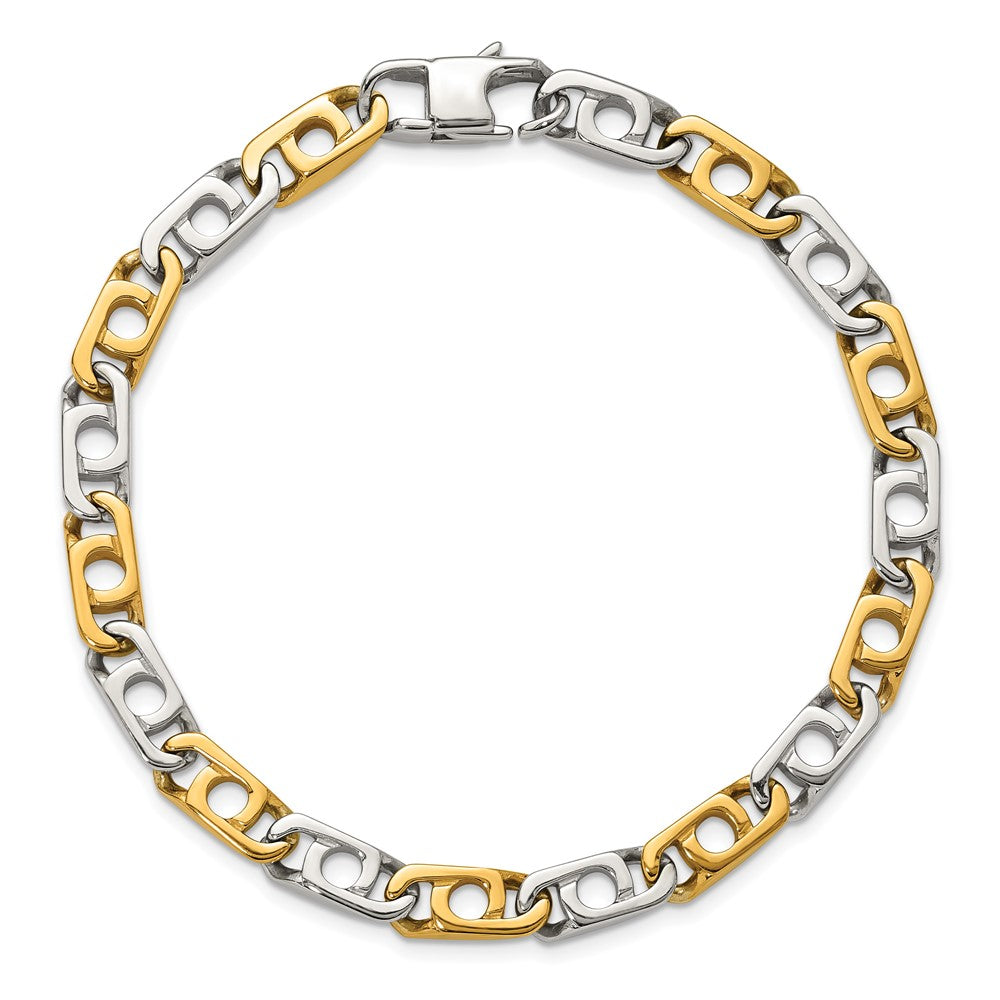 Chisel Stainless Steel Polished Yellow IP-plated 6mm 8.5 inch Anchor Chain Bracelet SRB3312-8.5