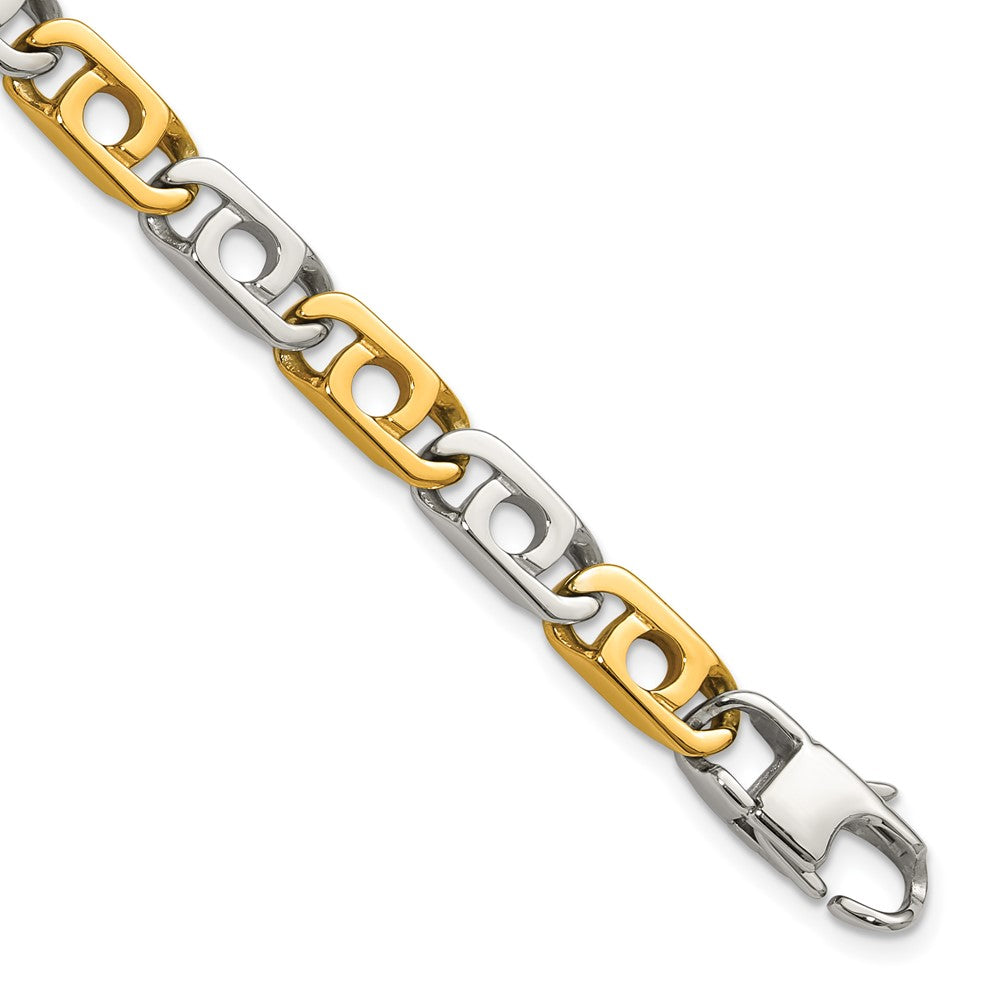 Chisel Stainless Steel Polished Yellow IP-plated 6mm 8.5 inch Anchor Chain Bracelet SRB3312-8.5