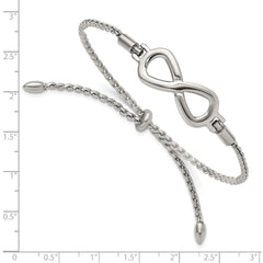 Chisel Stainless Steel Polished Infinity Symbol Adjustable Bolo Bracelet SRB3321
