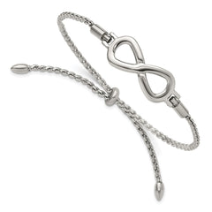 Chisel Stainless Steel Polished Infinity Symbol Adjustable Bolo Bracelet SRB3321