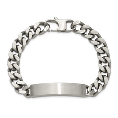 Chisel Stainless Steel Brushed and Polished Curb Link 8.5 inch ID Bracelet SRB3325-8.5