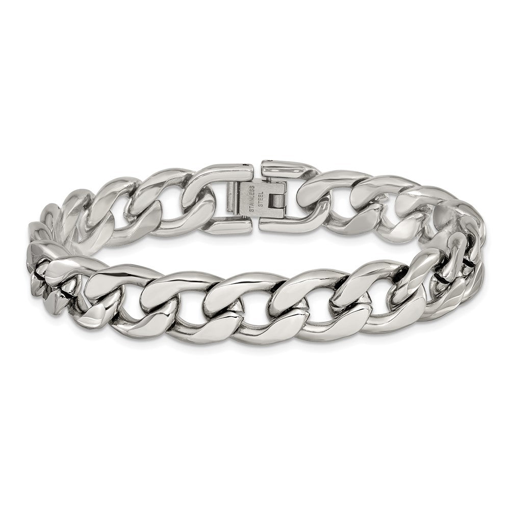 Chisel Stainless Steel Polished 8 inch Curb Link Bracelet SRB3328-8