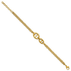 Chisel Stainless Steel Polished Yellow IP-plated Two-Strand 7 inch Plus a 1.25 inch Extension Bracelet SRB3347-7