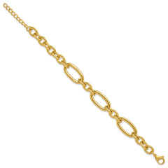 Chisel Stainless Steel Polished Yellow IP-plated Open Link 7 inch Plus a 1.25 inch Extension Bracelet SRB3354-7