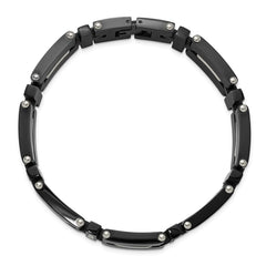 Chisel Stainless Steel Polished Black IP-plated 8.75 inch Link Bracelet SRB3372-8.75