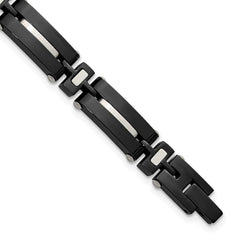 Chisel Stainless Steel Polished Black IP-plated 8.75 inch Link Bracelet SRB3372-8.75