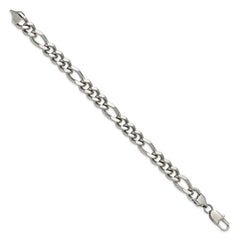 Chisel Stainless Steel Polished 9mm Figaro Chain 8.25 inch Bracelet SRB3379-8.25